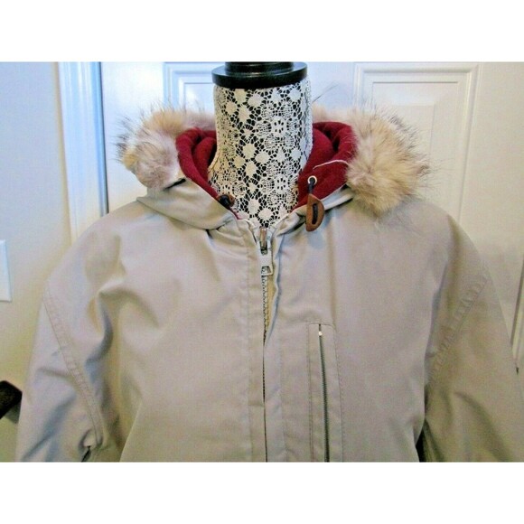 Vtg 70s 80s Woolrich Artic Parker Hooded Coyote Fur Trim Wool Lined Jacket M/L - Picture 2 of 8